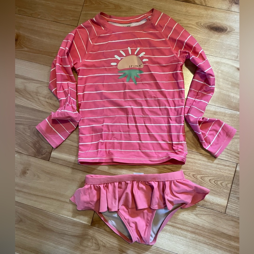 Pink Striped Souris Mini Kids Swim Set